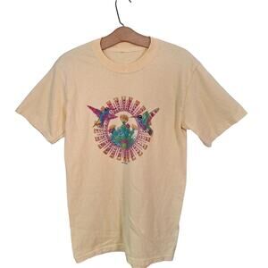 Vintage 90s/Y2K Hummingbird Metallic Southwest Cactus Tee T Shirt Women Small